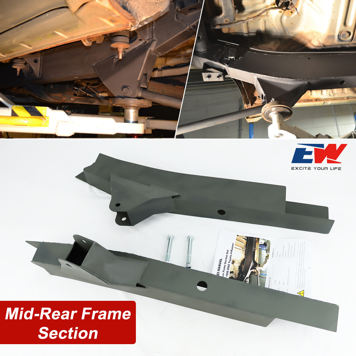 Mid Rear Frame Section for 96-02 Toyota 4Runner 3rd Gen, Driver+