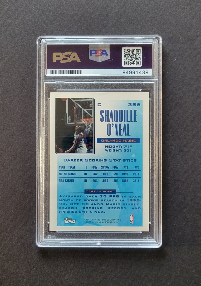 Shaq O'Neal signed 1994 Topps Future Scoring Leader