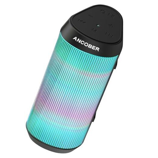 Upgraded Black Bluetooth Speaker with HD Stereo Sound and LED Lights-image