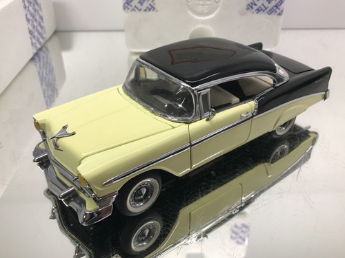 FRANKLIN MINT B11WP94 CHEVY BEL AIR SEDAN 1956 -YELLOW+BLACK 1:24- GOOD IN BOX - Imagen 3 de 19