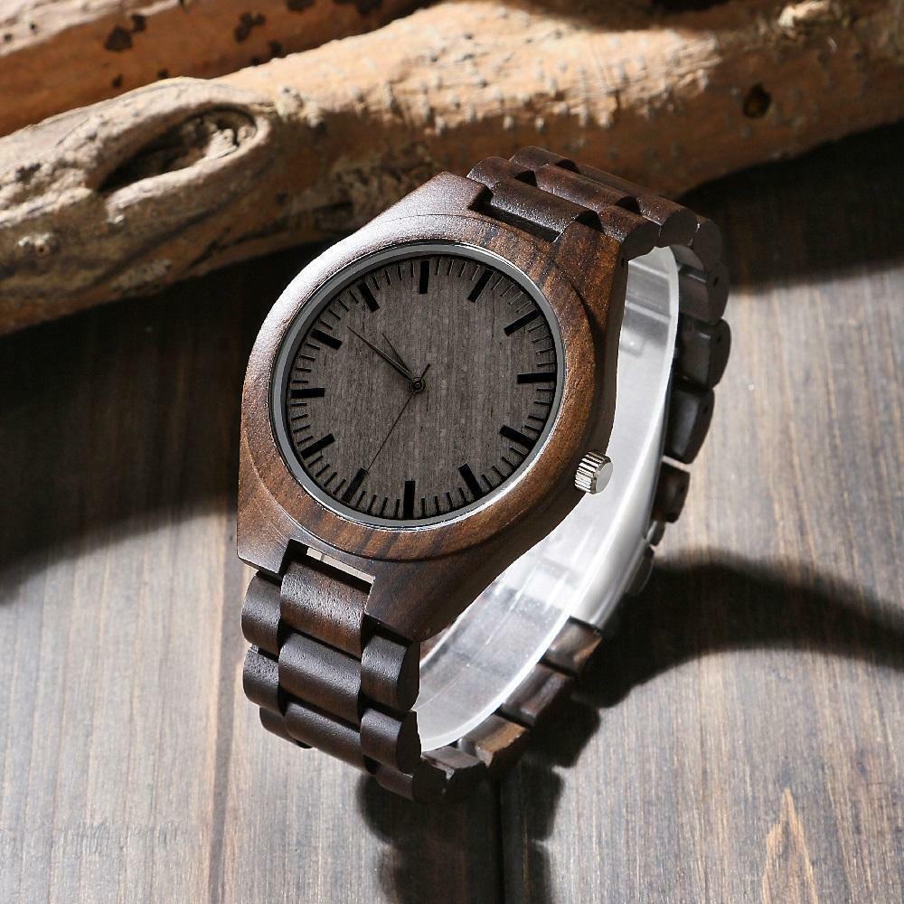 3 Days Shipping Mom to Son Engraved Natural Ebony Wooden Watch | eBay