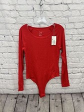 A New Day Women s Red Longsleeve Bodysuit, Large