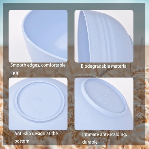 Cereal Bowls-Set of 5 Wheat Straw Fiber Bowls Unbreakable free shipping US - Imagen 6 de 10