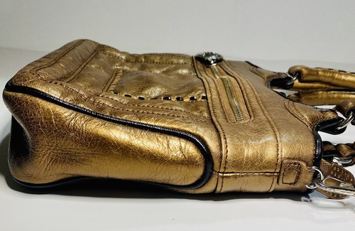 Brighton Metallic Kupfer Gold Leder Bronze Umhängetasche Schultertasche Boho Spaß - Bild 6 von 18