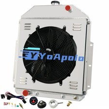 3 Row Aluminum Radiator Shroud Fan Relay For Ford F1 F2 F3 F4 Pickup V8 1942-195