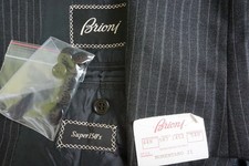 Brioni Nomentano Gray Striped S150s Wool 2 Pc Suit Jacket Pants 44R BRAND NEW