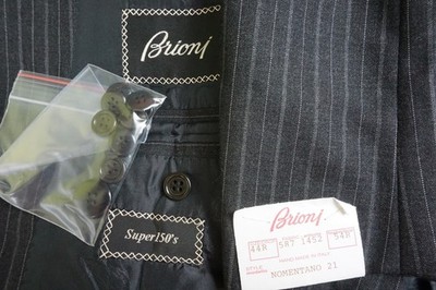 Brioni Nomentano Gray Striped S150s Wool 2 Pc Suit Jacket Pants 