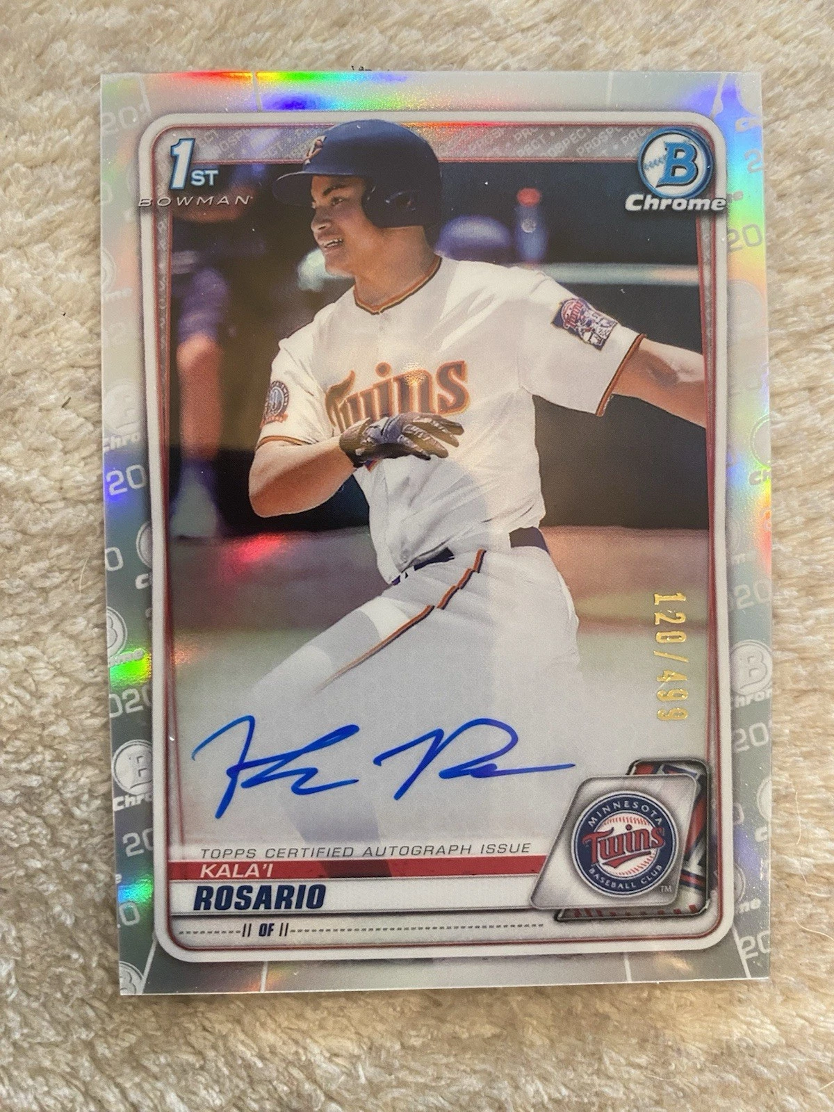 2020 Kala’i Rosario 1st Bowman Chrome Auto Refractor /499 Twins