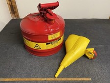 New Justrite Red Safety Gas Can 2.5 Gallon Type 1 With Funnel USA