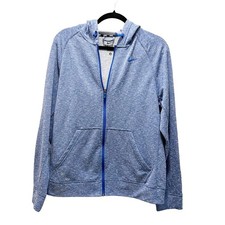 Nike Dri-Fit Hoodie Jacket Marled Indigo Blue Zip Up Sweatshirt Full Zip Size M