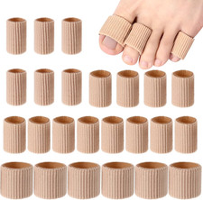 24 Pcs Toe Protector Sleeve for Corns, Skin Color, Assorted Sizes