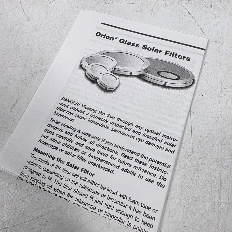 Orion 07733 4.10-Inch ID Full Aperture Glass Telescope Solar Filter (Silver) - Image 2 of 4