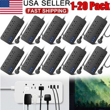 8-Outlet Power Strip Surge Protector 3 USB  Type-C Port 2000W 110V 10A w/ Light