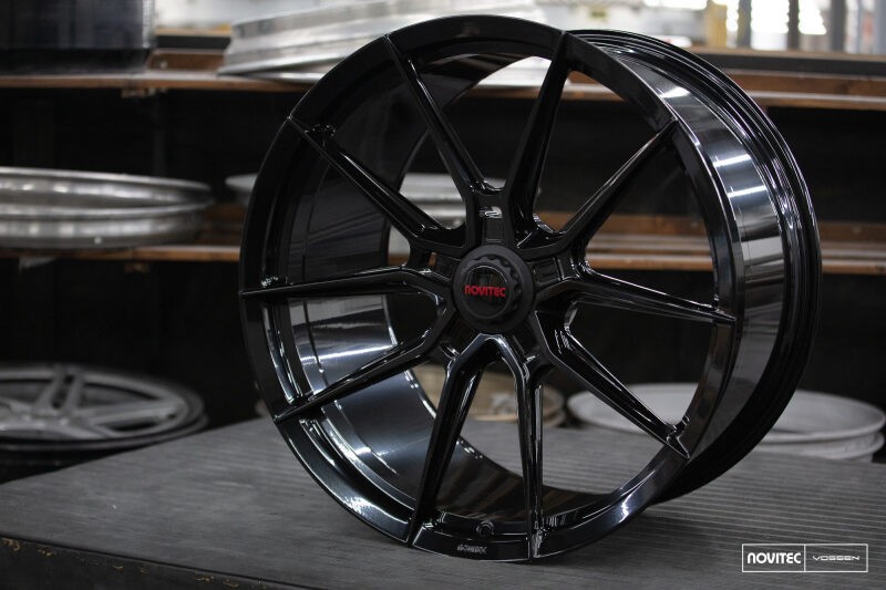 Vossen x Novitec NF10 22x11.5 Inch Gloss Black Rear Wheel for Ferrari 296
