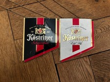 K&ouml;stritzer Schwarzbier/Edel Pils Zapfhahnschilder mit Kette gebraucht Messing