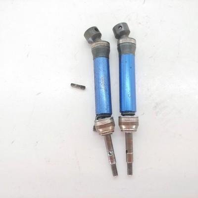 2x Integy Blue Metal Driveshafts for Traxxas Slash 4x4 Rear