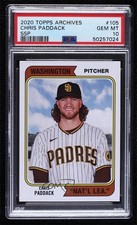 2020 Archives 1974 Topps Variation Chris Paddack #105 PSA 10 GEM MT g6p