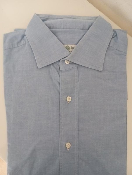 Men Luigi Borrelli Shirt Blue Cotton 40 /L / 48