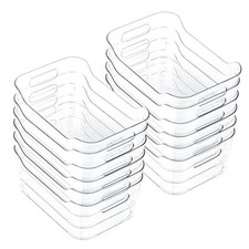 Clear Plastic Storage Bins, Set of 12, Multi-Use Organization and Storage