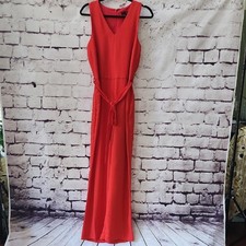 Banana Republic Red Sleeveless V-Neck Maxi Dress Size 4 Elegant Vibrant Long EUC