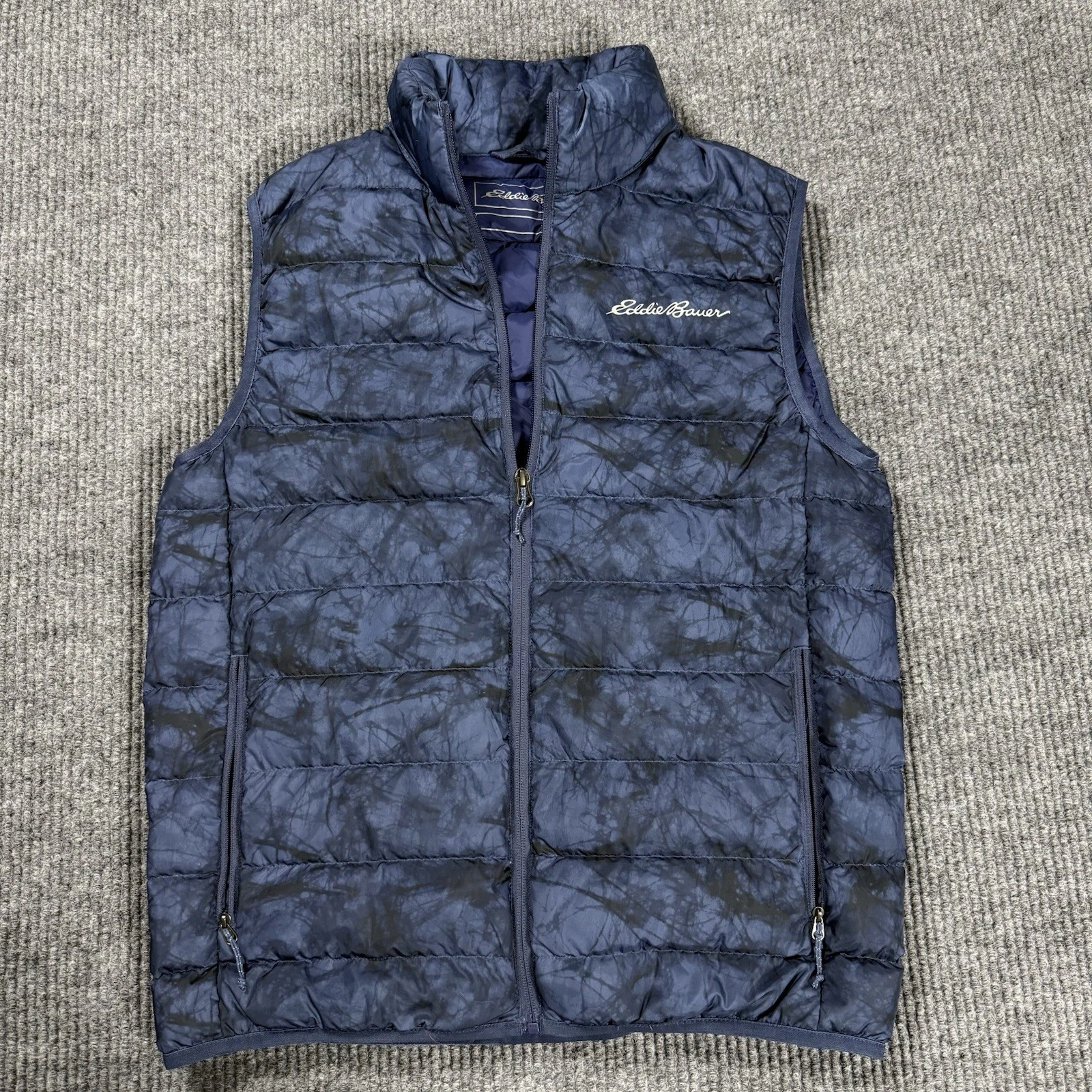 Eddie Bauer CirrusLite Down Puffer Vest Men's Small EB650 Fill Navy Blue