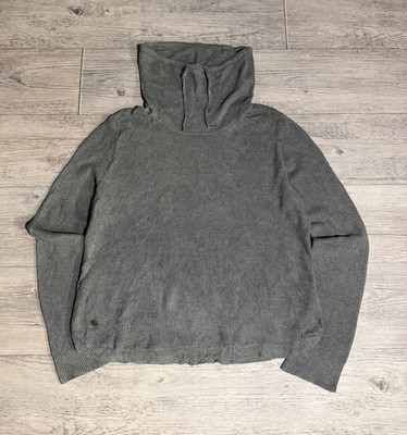 Lauren Ralph Lauren Rollkragen Strickpullover Grau Langarm Logo Damen Gr. XL