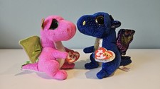 Ty Beanie Boos Dragons With Tags Pink Darla And Blue Saffire Set Of 2