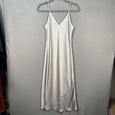 Wilfred Free Womens Size Small Silver Satin Slip Dress