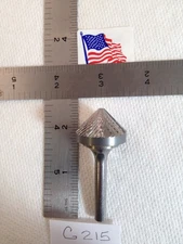 1 NEW FALCON / SGS 1/4" SHANK CARBIDE BURR SK-9 DOUBLE CUT 90° ANGLE. USA (G215)
