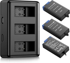 3-Pack Batteries  3-Channel Fast USB Charger for GoPro MAX 360 ACDBD-001 Camera