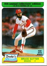 Bruce Sutter - 1985 Drakes - # 44 - Braves