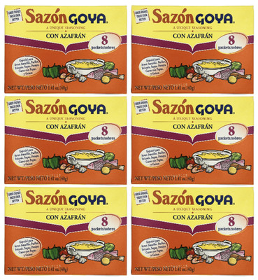 Goya Sazon Con Azafran - 1.41 oz (6 packs)
