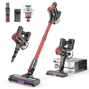 Comvtu Cordless Vacuum Cleaner for Home, 80,000PRM Powerful 4 in 1 Vermilion
