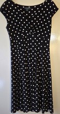 Ralph Lauren LRL Polka Dot Faux Wrap Dress Jersey  Womens Cocktail Career Size 8