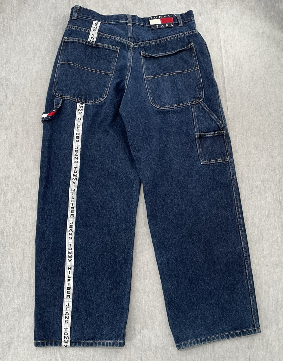 VINTAGE Tommy Hilfiger Pants Adult 32 Blue Jeans Baggy Carpenter