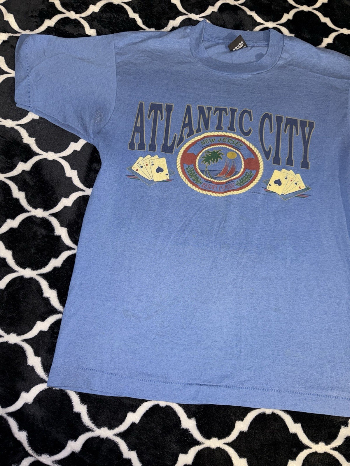 Vintage 1994 Atlantic City Casino Mens T-Shirt Size Large Blue Made In USA VTG