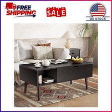 Gianna 39.4"Lx19.6"Wx17.4"H Wood Lift Top Coffee Table with Hidden Compartment