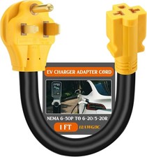 6-50P to 6-20/15R or 5-20/15R Welder EV Adapter Cord Compatible with NEMA 50 Amp