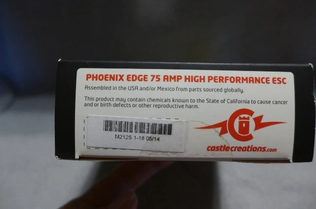 Castle Creations Phoenix Edge 75 amperios 34 V ESC con 5 amperios BEC CSE010010100 velocidad Foto 3 de 3