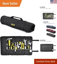 Versatile 35-Pocket Tool Bag - Compact Roll-Up Organizer for Professionals