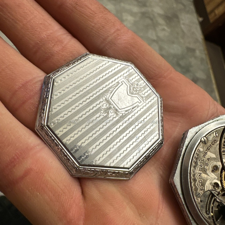 Pictograph Grade R Art Deco 1932 Elgin Grade 315 Model 3 Pocket Watch 15 Jewels Octagon ...