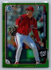 Matt Crownover 2015 Bowman Chrome 1st Bowman Green /99 #183