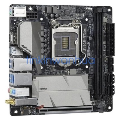 For ASRock Z490M-ITX/ac LGA 1200 DDR4 2×M.2 4×SATA III Mini-ITX Motherboard *yt