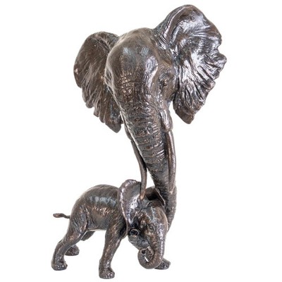 Richard Cooper Bronze Elefant Mutter & Kalb Figur