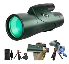 12x50 HD Monocular Telescope for Adults with Smartphone Adapter Tripod Hand Stra