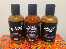 Lush Shower Gel x3, Yog Nog, Golden Pear, Merry Christmas Everyone 115g/120g