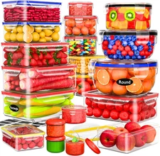 40 Pcs Food Storage Containers with Lids Airtight- Plastic Meal Prep Container f