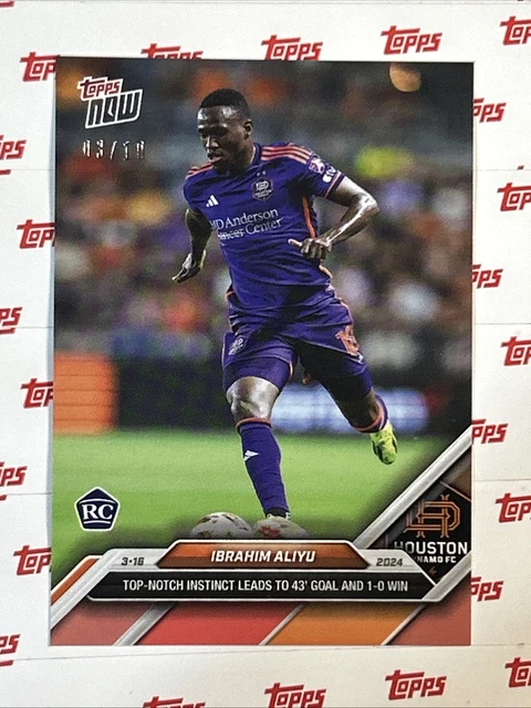 Red #03/10 ~ 2024 Topps NOW MLS Ibrahim Aliyu RC #22 ~ Houston Dynamo