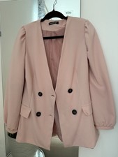 boohoo Pink Double Breasted Women's Blazer US 6 Lightweight Button Closure