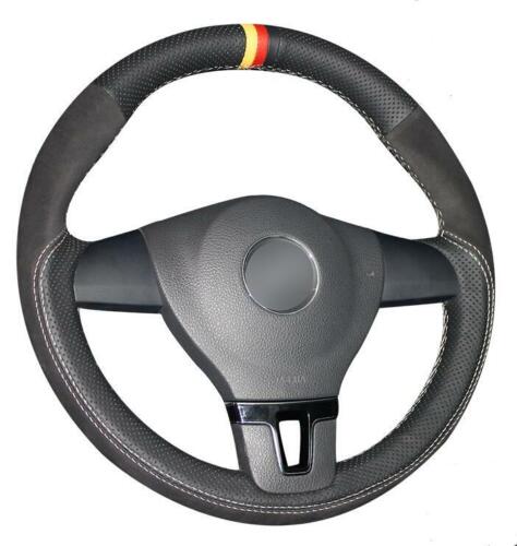 Non-slip Leather Suede Steering Wheel Wrap for Volkswagen Passat B7 Jetta Mk6 - Picture 1 of 10